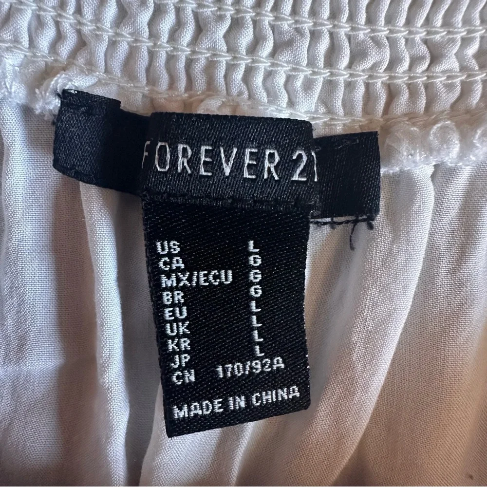 Forever 21 White Girls’ Embroidered Floral Tiered Dress Size L - Picture 3 of 4